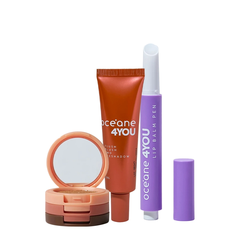 Kit Océane 4you Trio De Sombras Cooper Shine Hidratante Labial Clear E Blush Líquido Laranja (3 Produtos) Kit Océane 4you Trio De Sombras Cooper Shine Hidratante Labial Clear E Blush Líquido Laranja (3 Produtos)