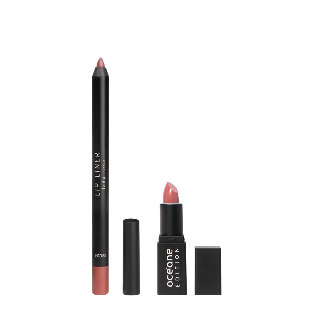 Kit Océane Edition Batom Sienna Nude Lápis Labial Lady Rose Kit Océane Edition Batom Sienna Nude Lápis Labial Lady Rose