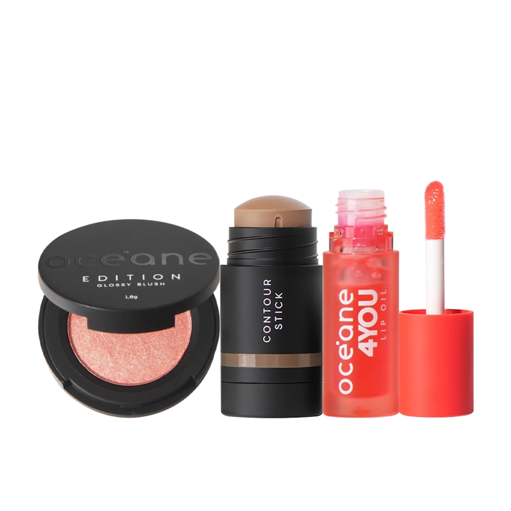 Kit Océane Edition Mini Blush Glossy Rose Pink Contorno Marrom Médio E Lip Oil Punch (3 Produtos) Kit Océane Edition Mini Blush Glossy Rose Pink Contorno Marrom Médio E Lip Oil Punch (3 Produtos)
