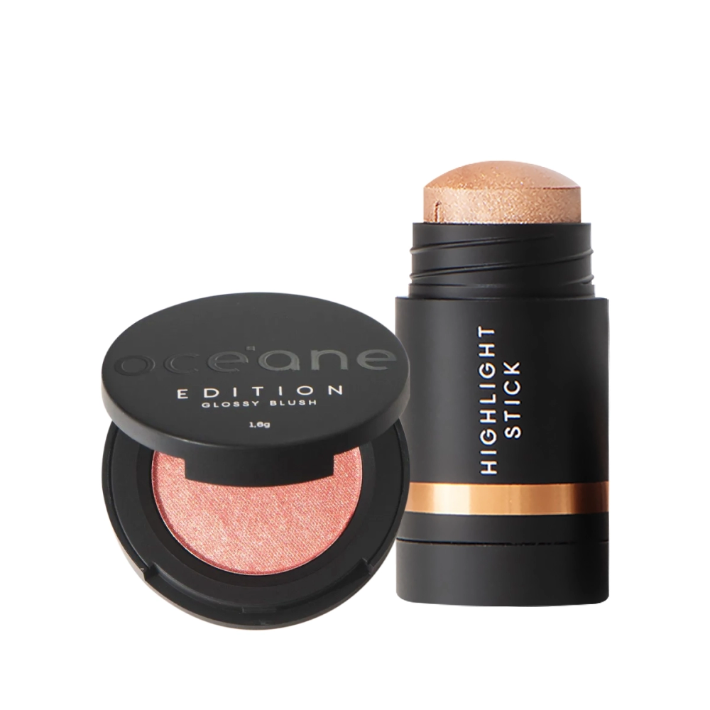 Kit Océane Edition Mini Blush Glossy Rose Pink E Iluminador Bronze (2 Produtos) Kit Océane Edition Mini Blush Glossy Rose Pink E Iluminador Bronze (2 Produtos)