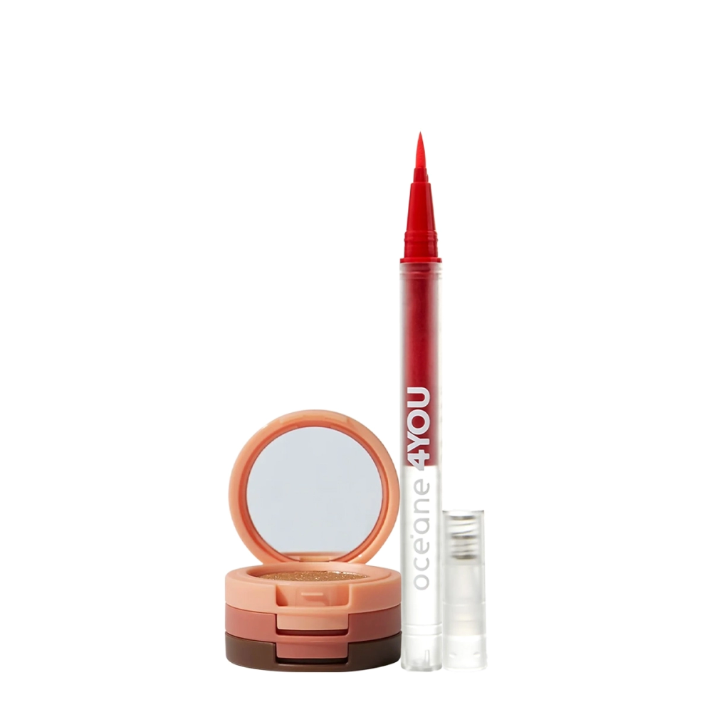 Kit Océane 4you Sombra Rose Sparkle Caneta Delineadora Color Neon Orange (2 Produtos) Kit Océane 4you Sombra Rose Sparkle Caneta Delineadora Color Neon Orange (2 Produtos)