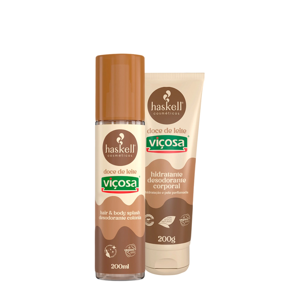 Kit Hidratante Corporal E Body Splash Doce De Leite Viçosa Haskell 200g E 200ml