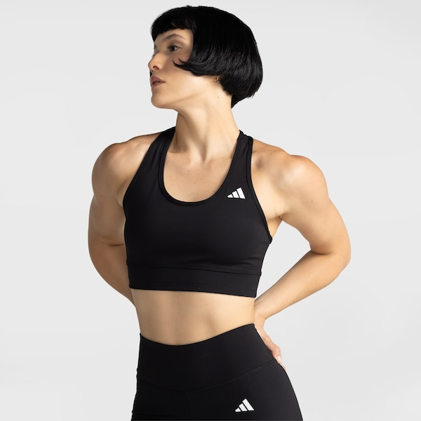 Top Fitness com Bojo adidas Suporte Médio Feminino Top Fitness com Bojo adidas Suporte Médio Feminino