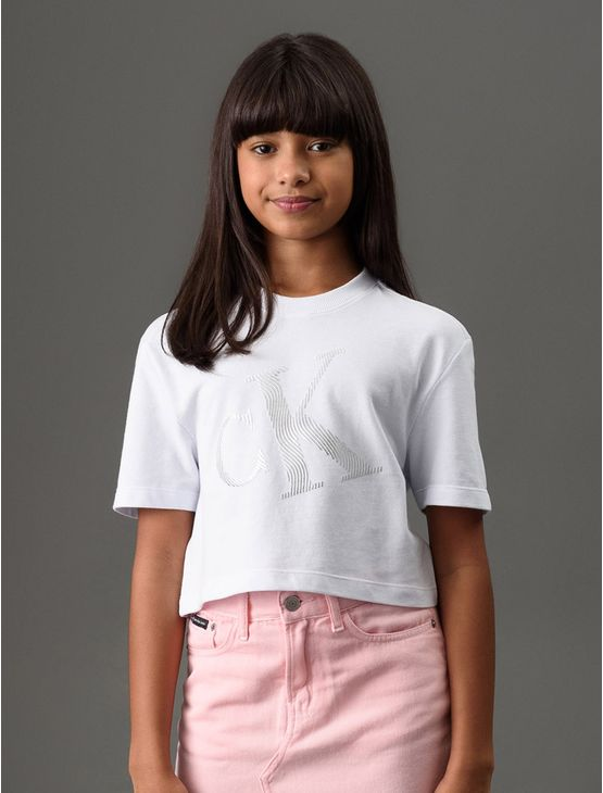 Camiseta Menina Foil Calvin Klein Jeans - Branco Camiseta Menina Foil Calvin Klein Jeans Branco 6 Camiseta Menina Foil Calvin Klein Jeans - Branco Camiseta Menina Foil Calvin Klein Jeans Branco 6