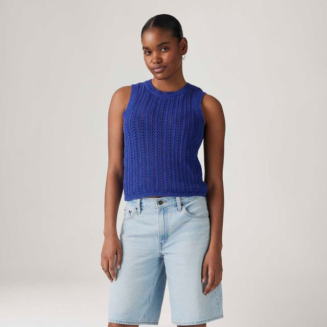 Colete Levi's® Sunrise Crochet Tank Azul Regata - XS USA | PP BR Colete Levi's® Sunrise Crochet Tank Azul Regata - XS USA | PP BR