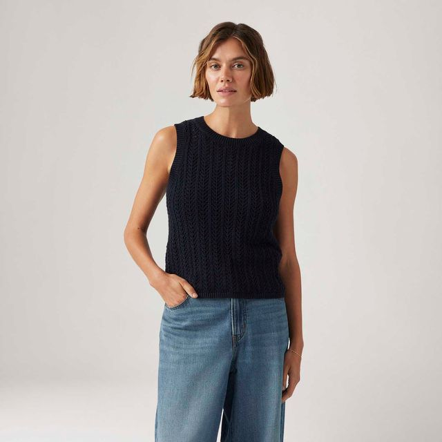 Regata Levi's® Sunrise Crochet Tank Preto Regata - S USA | P BR Regata Levi's® Sunrise Crochet Tank Preto Regata - S USA | P BR