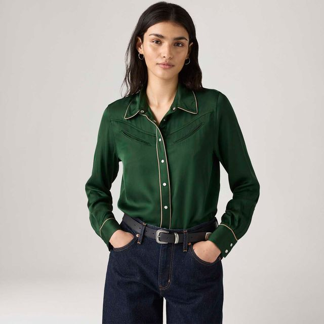 Camisa Levi's® Bradie Archival Verde Manga Longa - XS USA | PP BR Camisa Levi's® Bradie Archival Verde Manga Longa - XS USA | PP BR