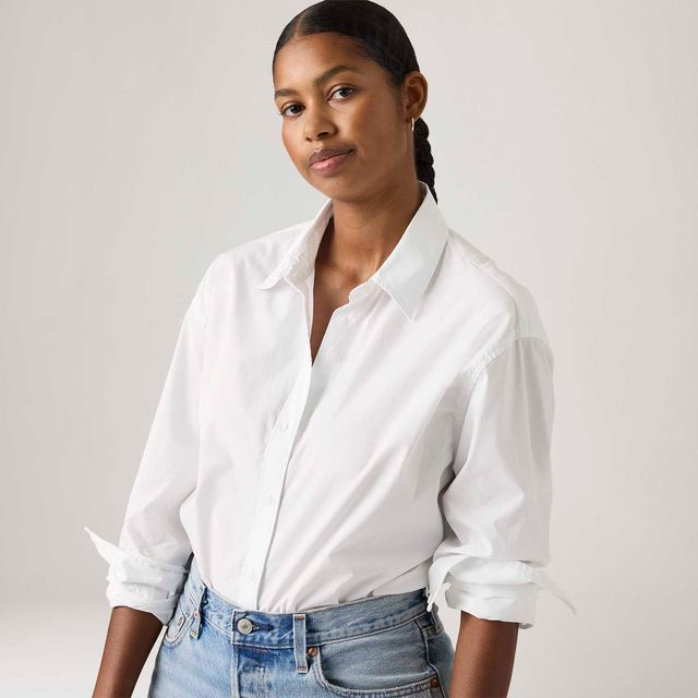 Camisa Levi's® Cropped Harlie Branca Manga Longa - XS USA | PP BR Camisa Levi's® Cropped Harlie Branca Manga Longa - XS USA | PP BR