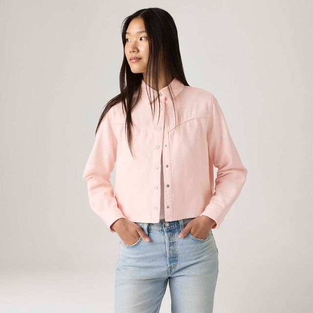 Camisa Jeans Levi's® Logan Tencel Rosa - L USA | G BR