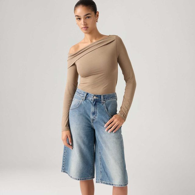 Blusa Levi's® Clara Ombro a Ombro Marrom Manga Longa - S USA | P BR Blusa Levi's® Clara Ombro a Ombro Marrom Manga Longa - S USA | P BR