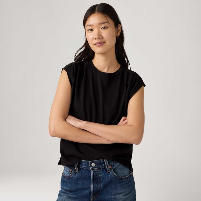 Regata Levi's® Pleated Muscle Tank Preta - XS USA | PP BR