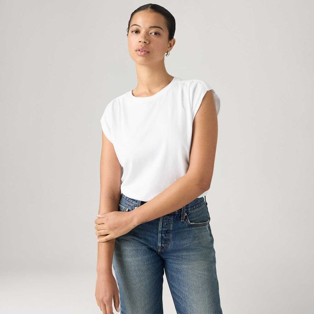 Regata Levi's® Pleated Muscle Tank Branca - XS USA | PP BR