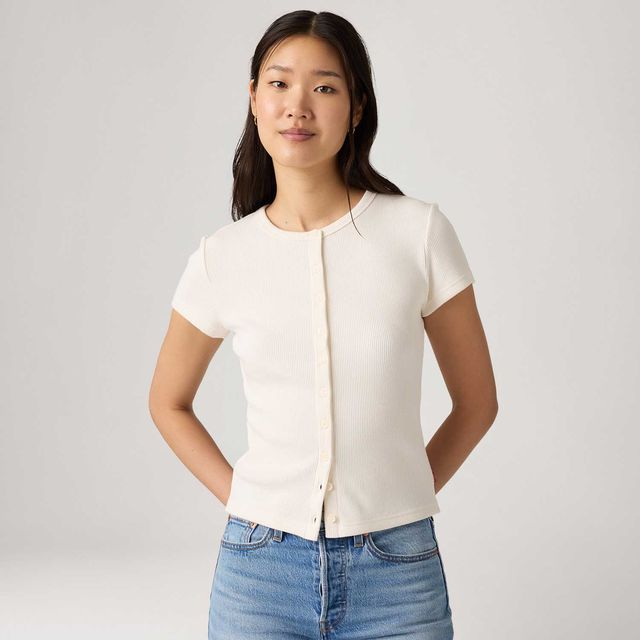 Blusa Levi's® Rory Button Through Branca Manga Curta - XS USA | PP BR Blusa Levi's® Rory Button Through Branca Manga Curta - XS USA | PP BR