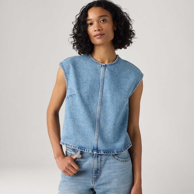 Blusa Levi's® Denin Lavagem Clara - XS USA | PP BR