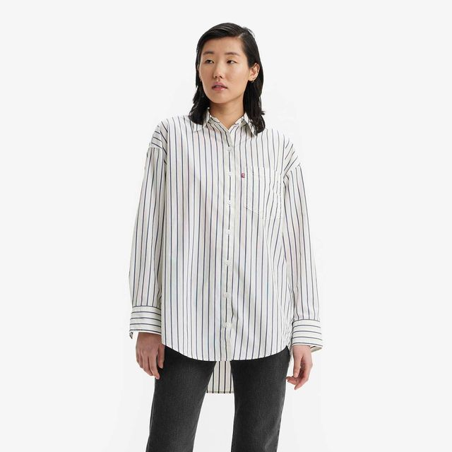 Camisa Levi's® Nola Listrada Azul Manga Longa L USA | G BR Camisa Levi's® Nola Listrada Azul Manga Longa L USA | G BR