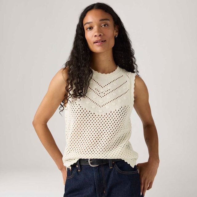 Blusa Levi's® Adrienne Crochet Off White - L USA | G BR