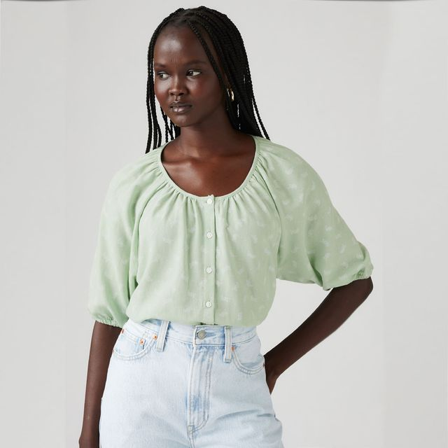 Blusa Levi's® Leanne Verde Manga Curta - M USA | M BR