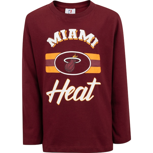 Camiseta do Miami Heat Infantil NBA Manga Longa Placement N0326 Camiseta do Miami Heat Infantil NBA Manga Longa Placement N0326