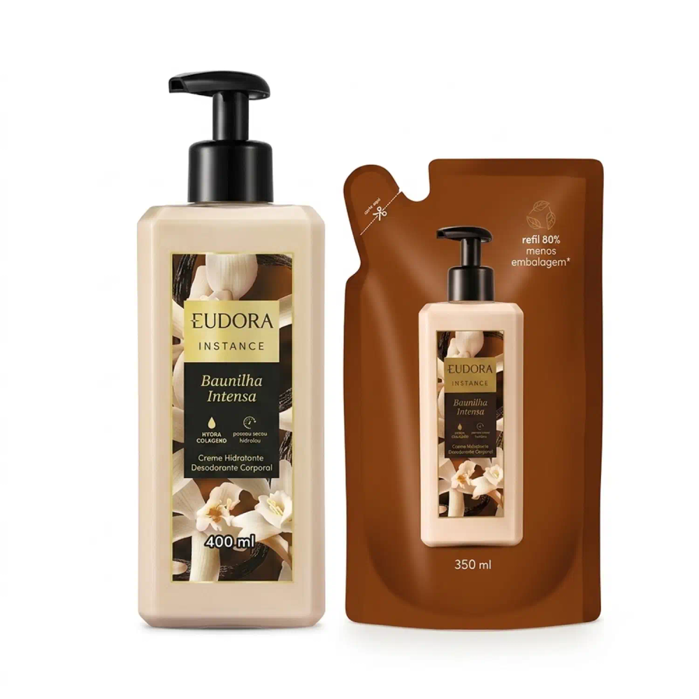 Combo Presente Instance Baunilha Intensa: Hidratante Corporal 400ml + Body Splash 200ml + Sacola Combo Presente Instance Baunilha Intensa: Hidratante Corporal 400ml + Body Splash 200ml + Sacola
