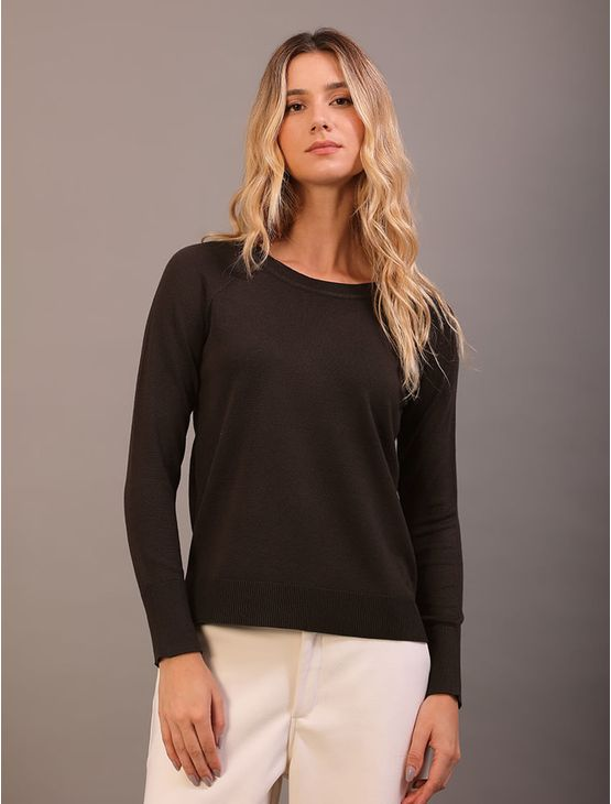 Tricô Feminino Raglan Decote Careca Calvin Klein - Cafe Tricô Feminino Raglan Decote Careca Calvin Klein Cafe p Tricô Feminino Raglan Decote Careca Calvin Klein - Cafe Tricô Feminino Raglan Decote Careca Calvin Klein Cafe p