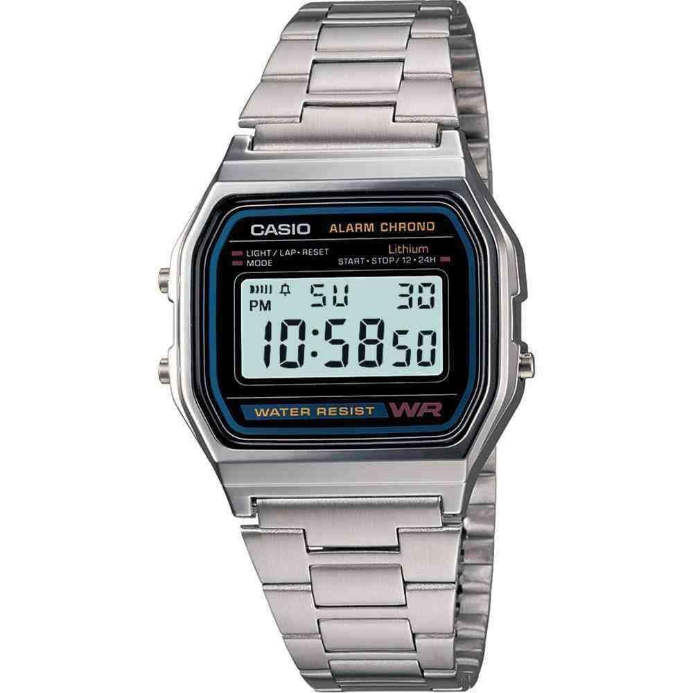 Relógio Casio Vintage Unissex Prata Digital A158WA-1DF Relógio Casio Vintage Unissex Prata Digital A158WA-1DF
