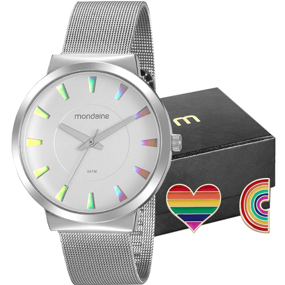 Kit Relógio Mondaine Com Broches 32179M0MKNE4K1 Kit Relógio Mondaine Com Broches 32179M0MKNE4K1