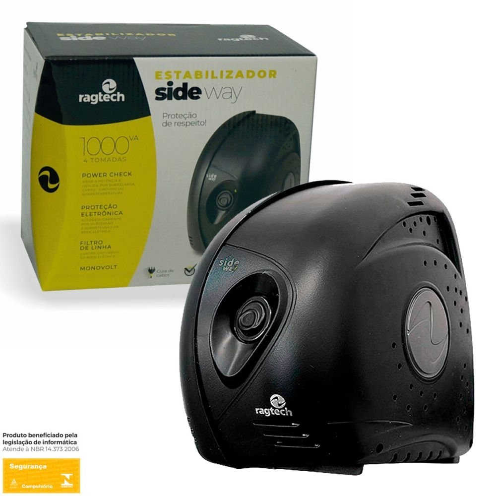 Estabilizador Raghtech Side Way 1000VA, 115/115V, 60Hz, 4 Tomadas - 20SDW5327 110V Estabilizador Raghtech Side Way 1000VA, 115/115V, 60Hz, 4 Tomadas - 20SDW5327 110V