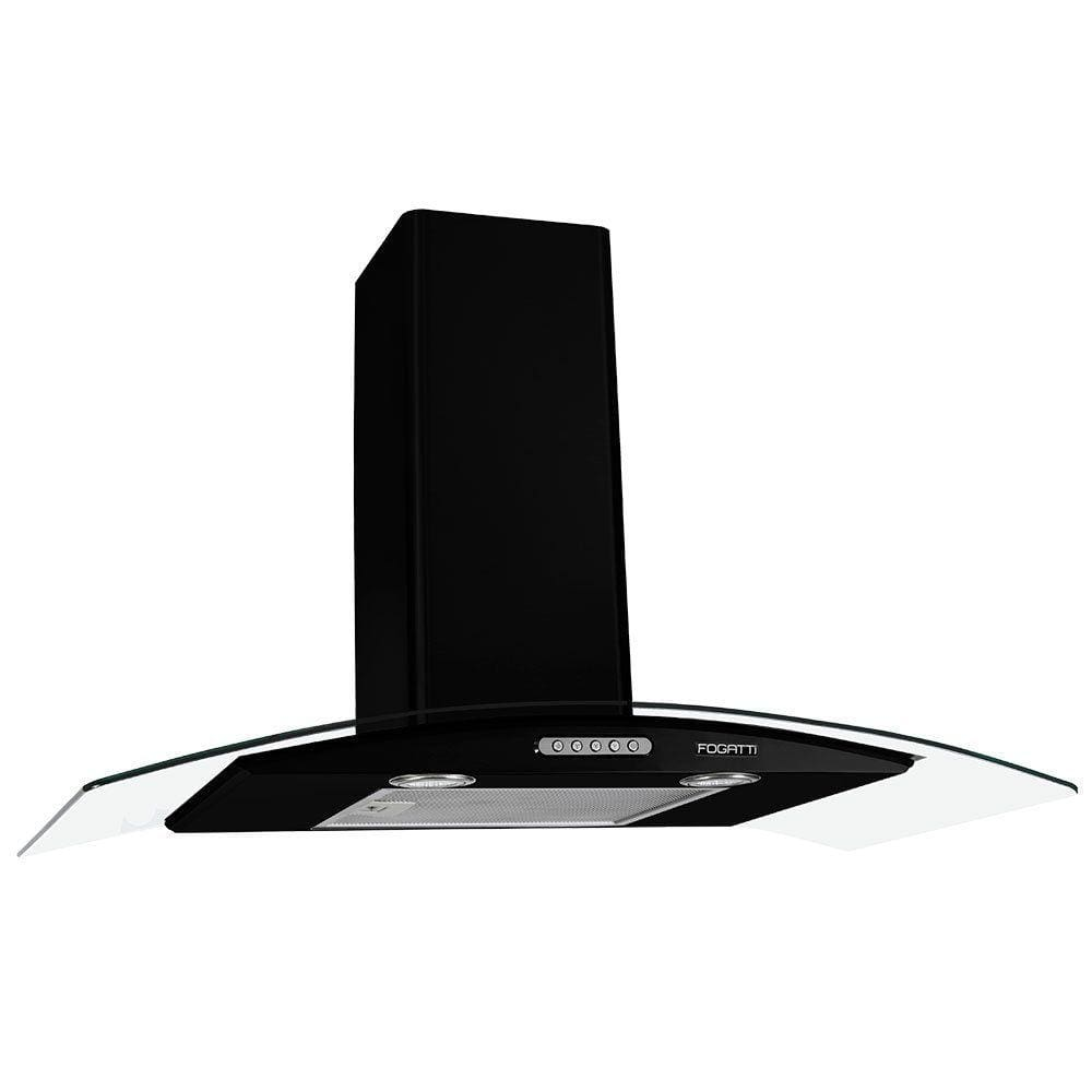 Coifa de Parede 90cm Vidro Curvo Duto Slim Fogatti Black - 110V Coifa de Parede 90cm Vidro Curvo Duto Slim Fogatti Black - 110V
