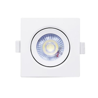 Spot Led Embutir Quadrado 5W Em Bivolt Amarelo