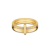 Anel Elos em Ouro Amarelo 18k com Diamantes
