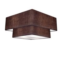 Plafon Duplo Quadrado Md-3018 Cúpula em Tecido 25/70x50cm Café - Bivolt