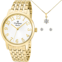 Kit Relógio Champion Feminino Elegance com Colar e Brincos CN26171W
