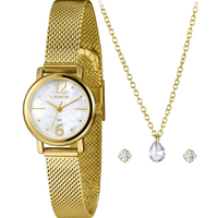 Kit Relógio Lince Feminino com Colar e Brincos LRGH235L25K0CHB2KX