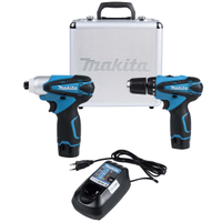 Kit Furadeira Parafusadeira E Parafusadeira De Impacto Lct204 12V Com Carregador Bivolt Makita