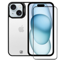 Kit Capa case capinha Gravity Preta e Pelicula Ultra Safe para iPhone 15 Plus - Gshield