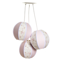 Lustre Pendente 3 Bolinhas Rosa Quarto Bebê Infantil Menina