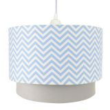 Lustre Tubular Duplo Chevron Azul Quarto Bebê Infantil Menino