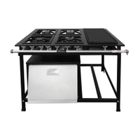 Fogão Industrial 4 Bocas com Forno e Chapa - Fundiferro