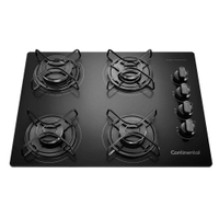 Cooktop 4 Bocas Continental a Gás de Vidro Temperado Preto (KC4GP) - Bivolt