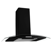 Coifa de Parede 70cm Vidro Curvo Duto Slim Fogatti Black - 220V