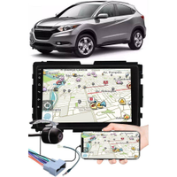 Multimídia 9" Polegadas Honda HRV Espelhamento USB Bluetooth + Moldura Painel + Chicotes + Câmera de Ré