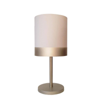 Abajur Quarto Alumínio Cor Bronze Cúpula Crú 20X43