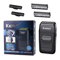 Barbeador Elétrico Shaver Sem Fio Kemei 2 Lâminas Km-1102