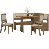 Conjunto Canto Alemao Com Mesa E 2 Cadeiras 11537 Cedro Gold Celmo
