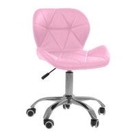 Cadeira Office Eiffel Slim Ajustável Base Giratória - Rosa - Rosa