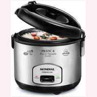 Panela Elétrica De Arroz Preta/Inox 6 Xícaras 220v - 220V