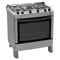 Fogão Esmaltec Ágata 5 Bocas Inox Forno Limpa Fácil e Acendimento Automático - Bivolt