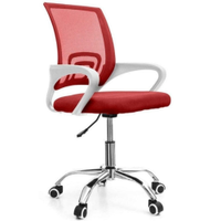 Cadeira de Escritório Secretária Base Cromada com Rodinha Fortt Lisboa Vermelha - CSF02-V - Vermelho