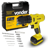 Parafusadeira Furadeira à Bateria 12V Bivolt Com Bateria, Maleta e Acessórios PFV120 VONDER - Bivolt