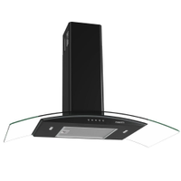 Coifa Fogatti de Parede Clean Vidro Curvo Black 90cm - 110V